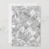 シルバー エレガント モダン 誕生日 招待状 (裏面)