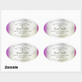 シルバー オルネート パープル シャイニー マーブル製品ラベル 楕円形シール (シート)