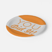 シルバー&オレンジ卒業した ペーパープレート (アングル)