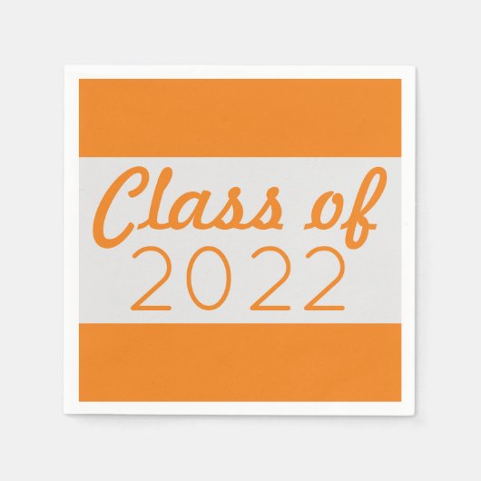 シルバー&オレンジ学年卒業 スタンダードカクテルナプキン (正面)