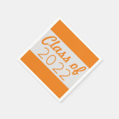 シルバー&オレンジ学年卒業 スタンダードカクテルナプキン (角)