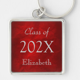 シルバー・オン・レッド・卒業式 キーホルダー