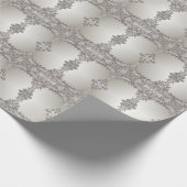 シルバー オーナメント モダン ラッピング ペーパー (角)
