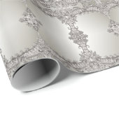 シルバー オーナメント モダン ラッピング ペーパー (ロールコーナー)