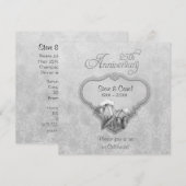 シルバー カラー 25周年 結婚記念日 招待状 (正面/裏面)