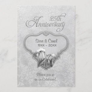 シルバー カラ 25周年 結婚記念日 招待状