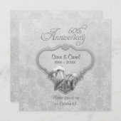 シルバー カラ 60周年 結婚記念日 招待状 (正面/裏面)