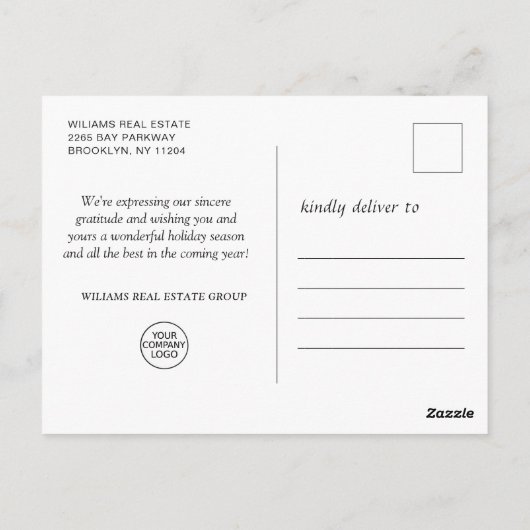 シルバー クリスマス オーナメント 法人向けグリーティング ポストカード (裏面)