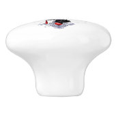 シルバー・クロスと赤いバラ セラミックノブ (側面)