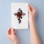 シルバー・クロスと赤いバラ チラシ (ハンドル)