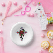 シルバー・クロスと赤いバラ ペーパーボウル (パーティー)