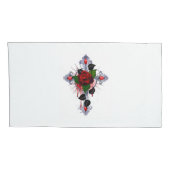 シルバー・クロスと赤いバラ 枕カバー (裏面-右)