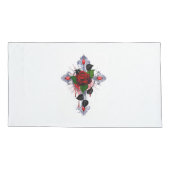 シルバー・クロスと赤いバラ 枕カバー (裏面-左)