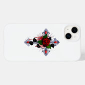 シルバー・クロスと赤いバラ Case-Mate iPhoneケース (裏面 (横))