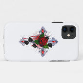 シルバー・クロスと赤いバラ Case-Mate iPhoneケース (裏面(横))
