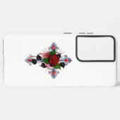 シルバー・クロスと赤いバラ SAMSUNG GALAXYケース (裏面横)
