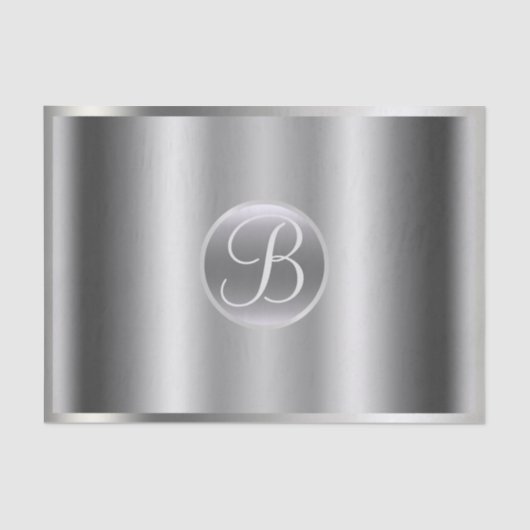 シルバー グラム シャイン エレガント モノグラム レターイニシャル 薄葉紙 (正面)