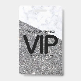 シルバー グリッター おしゃれな VIP ラニヤード バッジ オーダーメイド