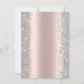 シルバー グリッター コンフェッティ バルーン 65歳の誕生日 招待状 (裏面)