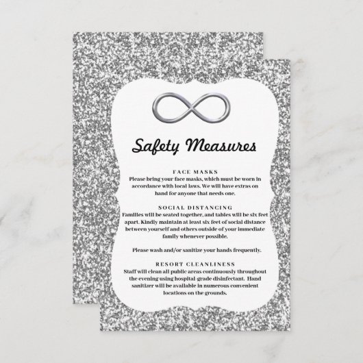 シルバー グリッター シルバー インフィニティ セーフティー対策 エンクロージャーカード (正面/裏面)