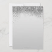 シルバー グリッター スパークル スウィート 16 誕生日 招待状 (裏面)