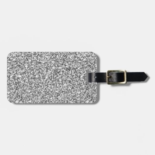 シルバー グリッター スパークル メタリック スーツケース タグ (正面横)