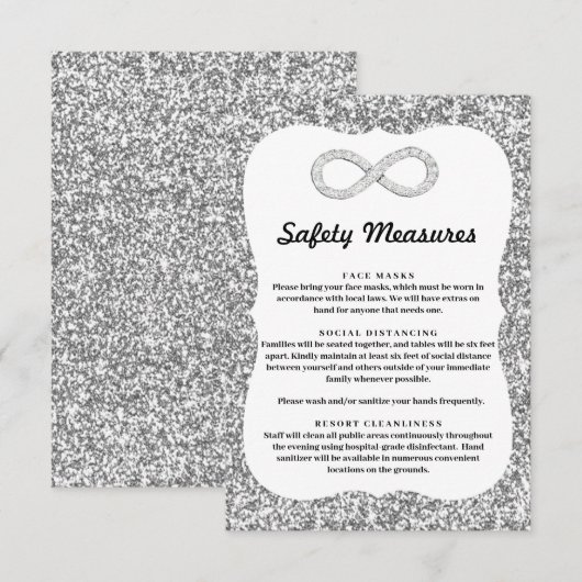 シルバー グリッター ダイヤモンド インフィニティ セーフティー対策 エンクロージャーカード (正面/裏面)