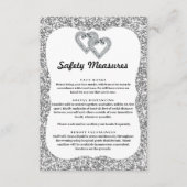 シルバー グリッター ダイヤモンド ハート 安全対策 エンクロージャーカード (正面)