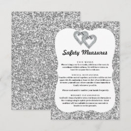 シルバー グリッター ダイヤモンド ハート 安全対策 エンクロージャーカード