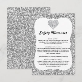 シルバー グリッター ダイヤモンド ハート 安全対策 エンクロージャーカード