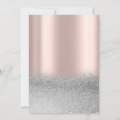 シルバー グリッター ティアラ ガラス ローズ ゴールド リタイアメント 招待状 (裏面)