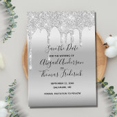 シルバー グリッター ドリップ グラム トレンディー セーブ ザ デート セーブザデート