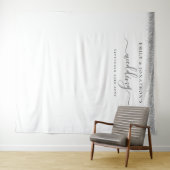 シルバー グリッター ネームズ ウェディング フォト 背景 タペストリー (インサイチュ(横))