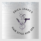 シルバー グリッター ビューティー サロン ウィンドウサイン (シート)