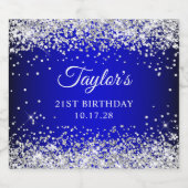 シルバー グリッター ブラック ブルー オンブレ 21歳の誕生日 ビールラベル (シングルラベル)