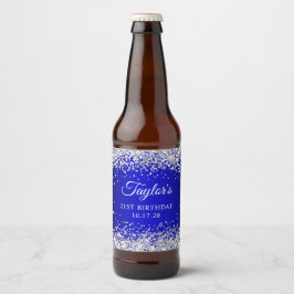 シルバー グリッター ブラック ブルー オンブレ 21歳の誕生日 ビールラベル