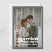 シルバー＆グレイの新婚夫婦のクリスマス シーズンカード (正面)