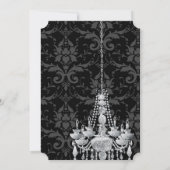 シルバー&グレーシャンデリアビクトリアンダマスコウェディング 招待状 (裏面)