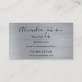シルバー – グレーブラシ仕上げメタルスプレータン 名刺 (裏面)