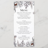 シルバー、グレー、さび茶色の鳥の冬の植物私 メニュー (正面)