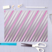 シルバー、グレー、ピンクの対角線ストライプティッシュペーパー 薄葉紙 (クラフト)