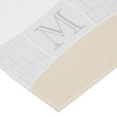 シルバー/グレー/金ゴールドモノグラム ショートテーブルランナー (コーナー)