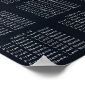 シルバー コンフェッティ カリグラフィー ウェディング 席次表 ポスター (角)