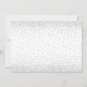 シルバー+コンフェッティ/ネイビー+テキストの卒業記念カード 案内状 (裏面)