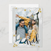 シルバー&ゴールドのノエル | フォト ホリデー カード (正面/裏面)