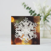 シルバー＆ゴールドの雪の結晶のスパークル シーズンカード (スタンド正面)