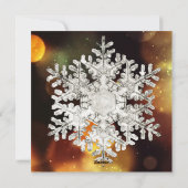 シルバー＆ゴールドの雪の結晶のスパークル シーズンカード (裏面)