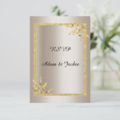シルバー ゴールドリーフ エレガント クラシック RSVP 招待状 (スタンド正面)