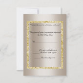 シルバー ゴールドリーフ エレガント クラシック RSVP 招待状 (裏面)