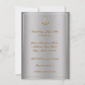 シルバー ゴールド ネイティブアンカー シャワー 招待状 (裏面)